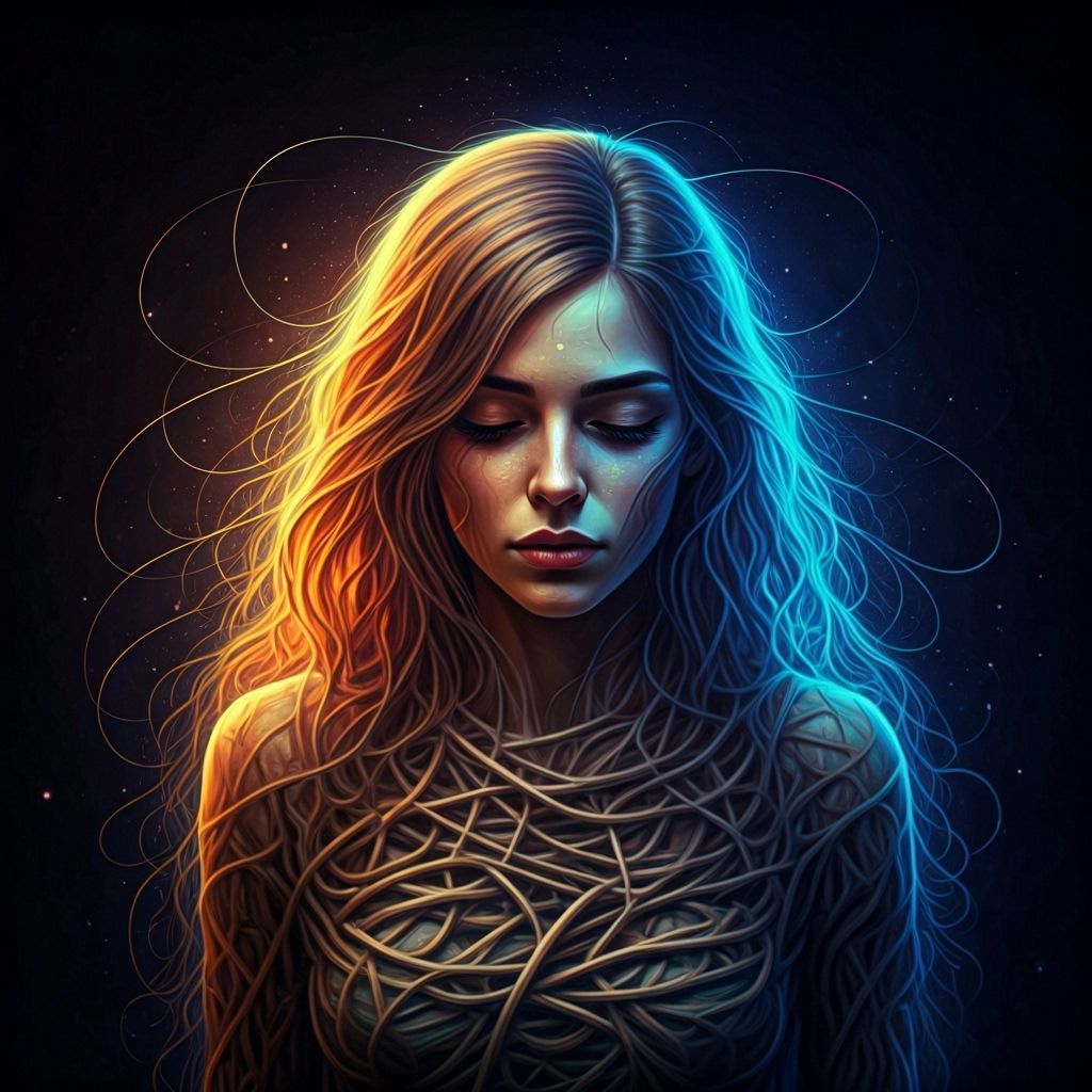 Life's Tangled Threads: A Mixed Media Journey