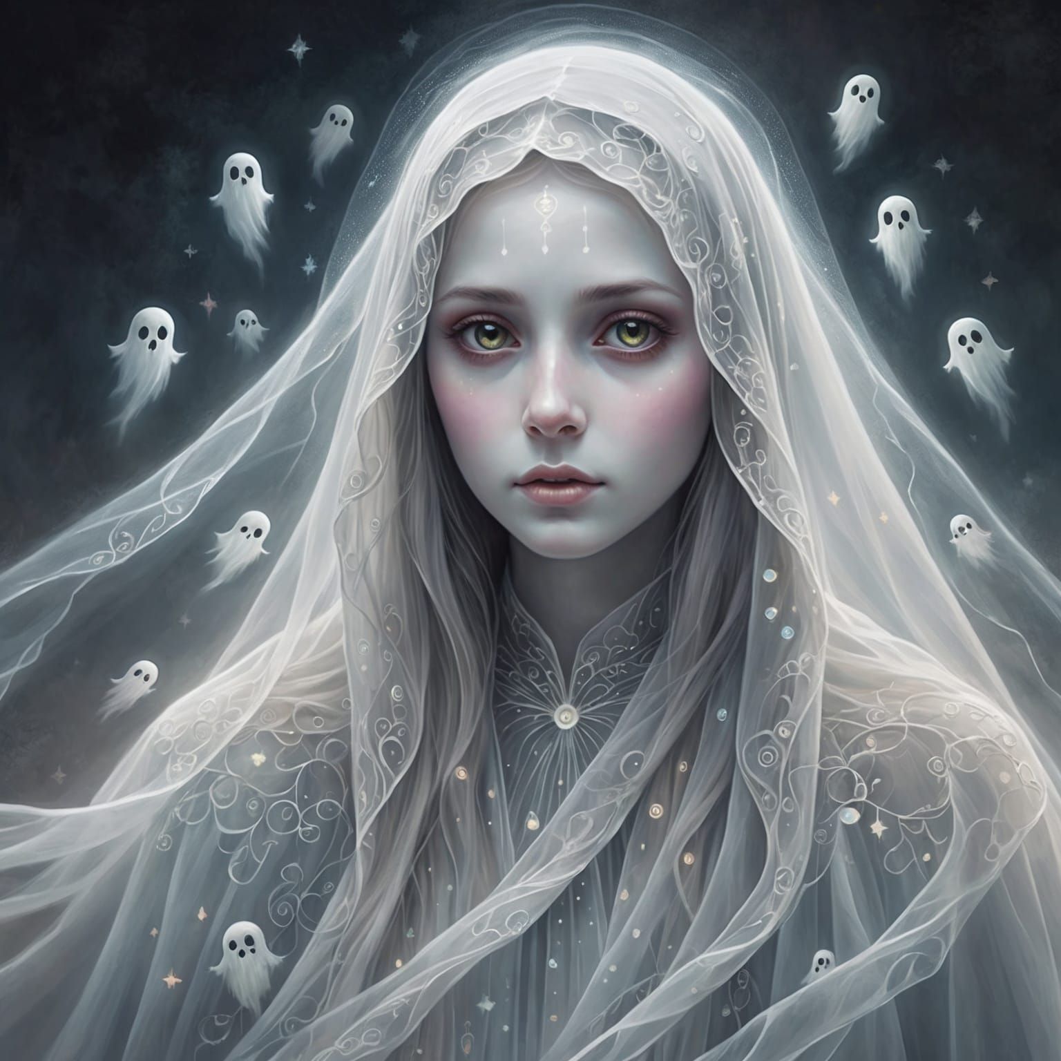 Ethereal Ghostly Figure in Digital Painting