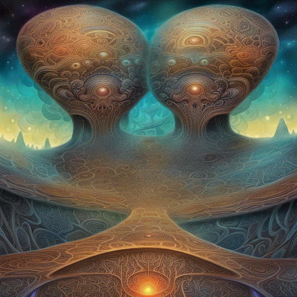 Surreal Cosmic Landscape in Beksinski's Style