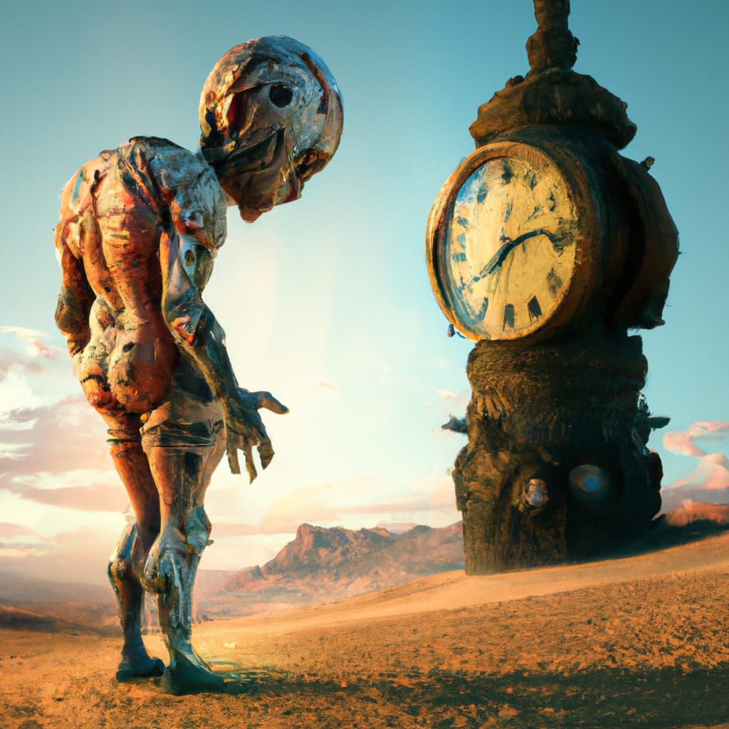 Clockwork Gnome's Desert Journey: Digital Art