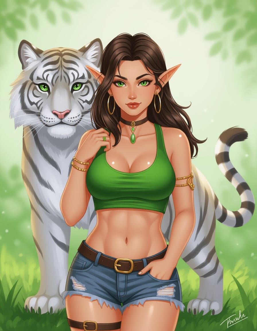 Elf Transformation: Woman Evolving into White Tigress