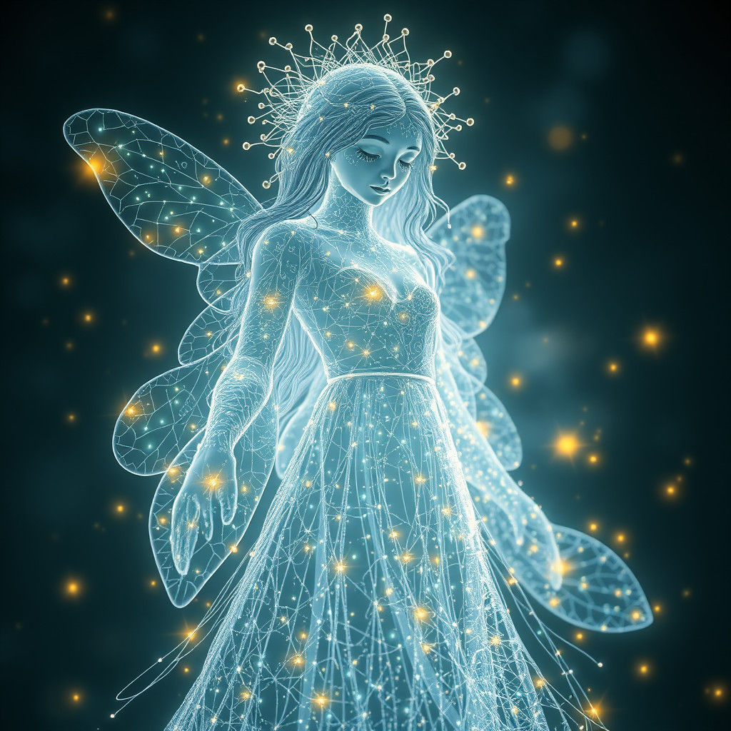 Ethereal Light Being in Whimsical Style