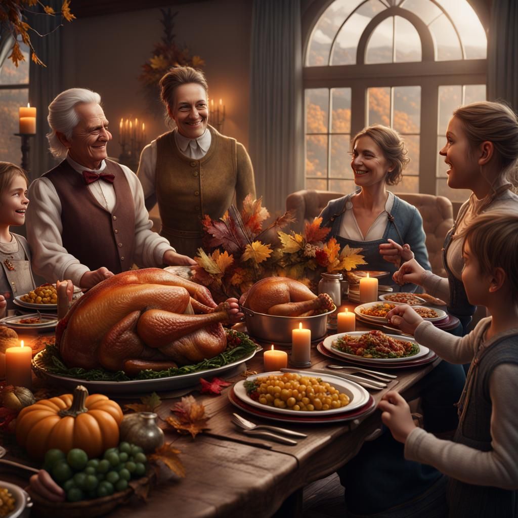 Harvest Feast in Vibrant Fantasy Landscapes