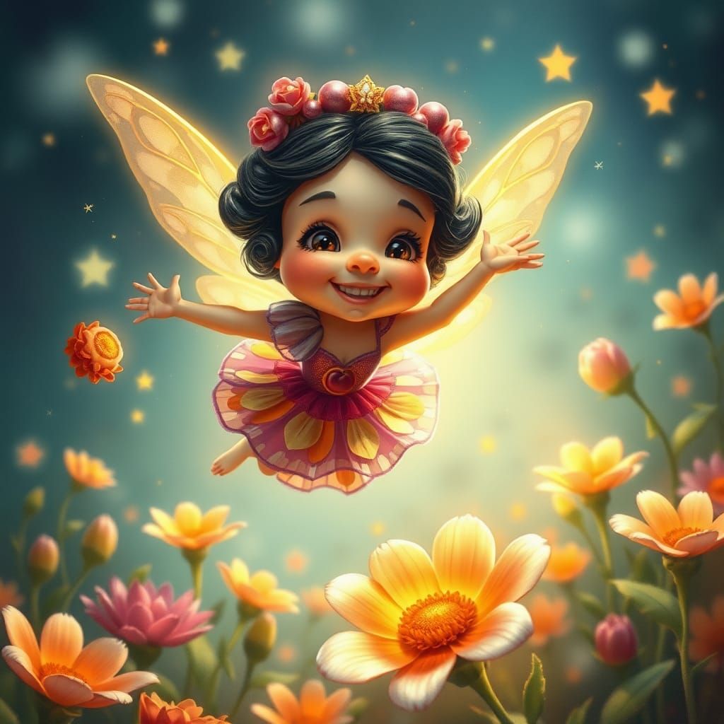 Enchanting Fairy in Whimsical Floral Flight
