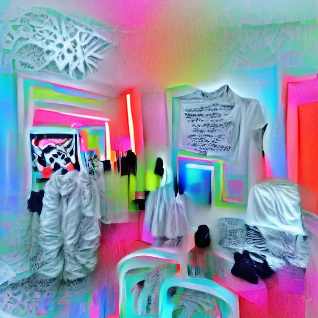 Neon Dreamscape in a Minimalist Void