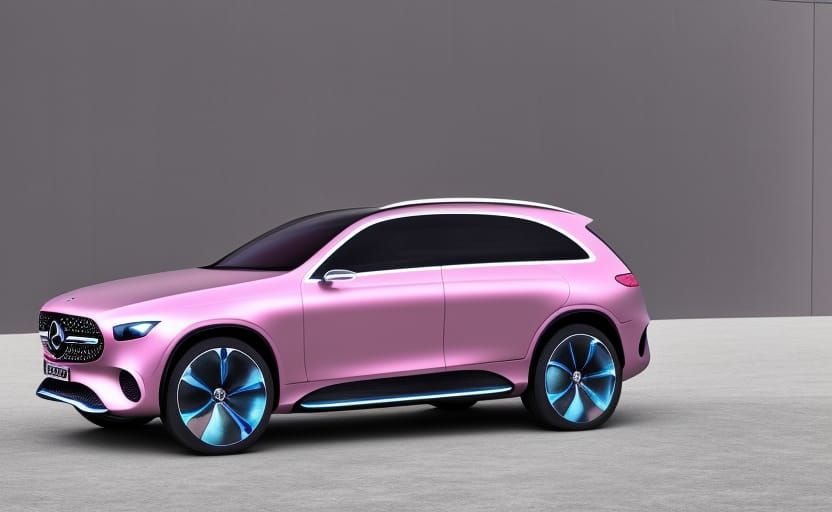 Mercedes-Benz Apus Concept Crossover in Neon Pink Cyberpunk...
