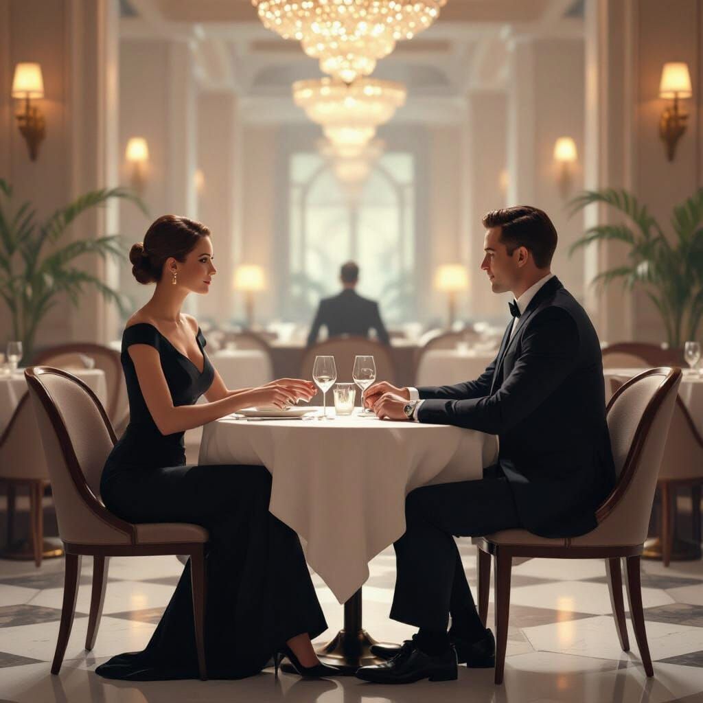 Elegant Woman Assists Client in Ash Thorp Style