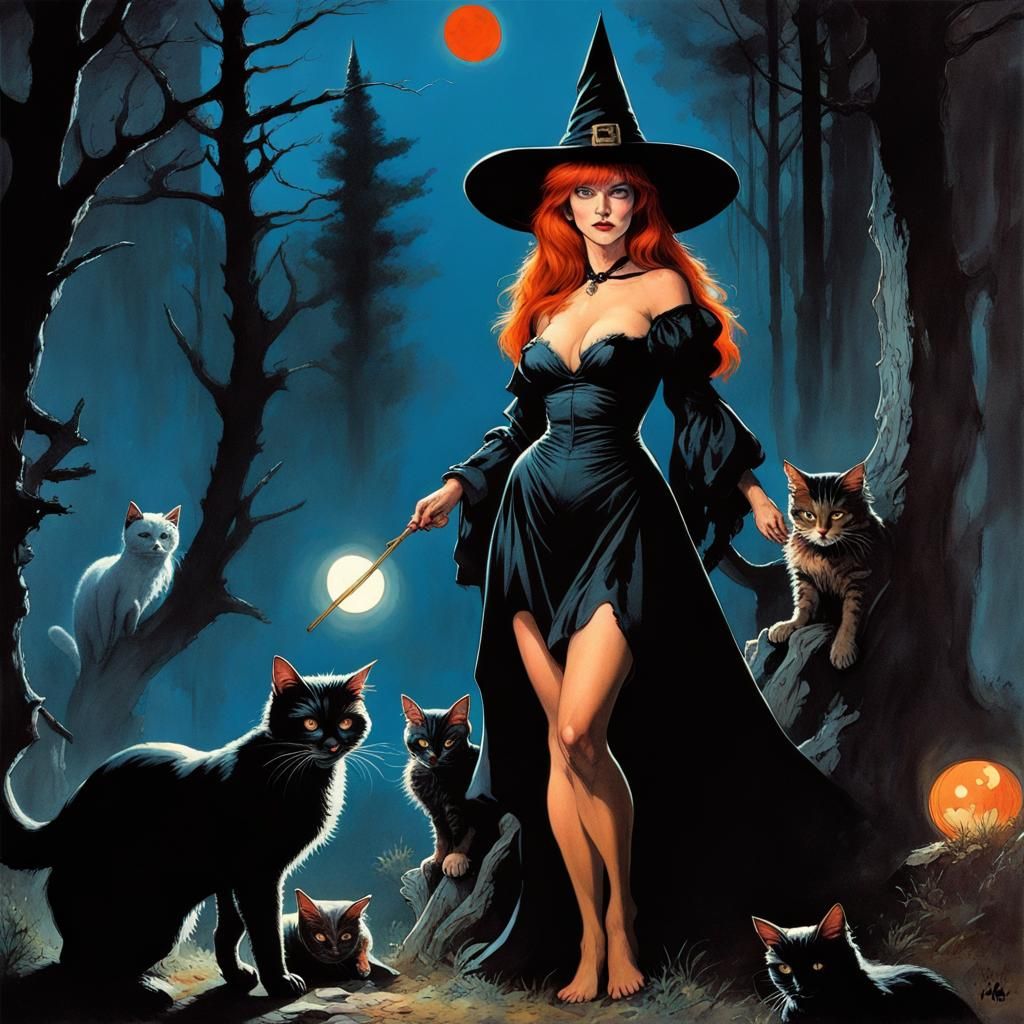 Enchantress Amidst Mysterious Woods