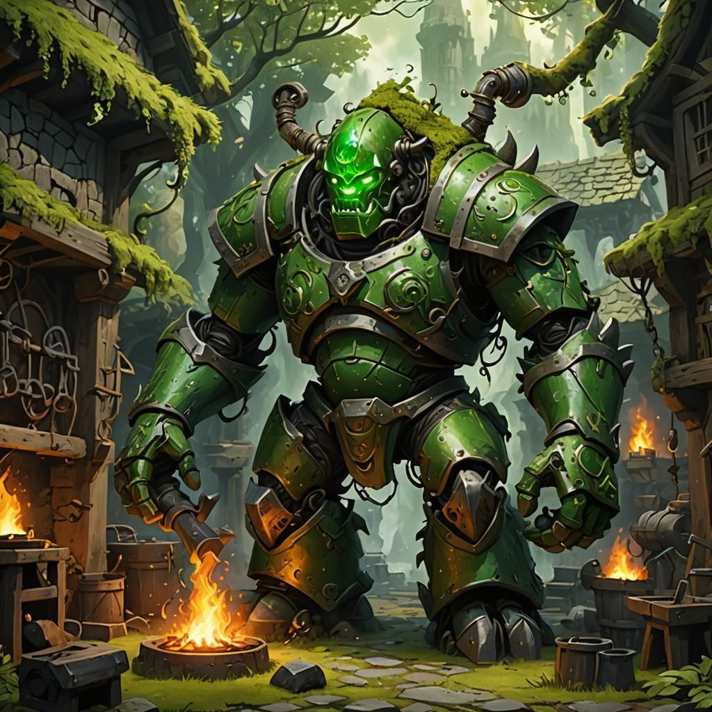 Emerald Forge, Ancient Golem Shapes Green Metal