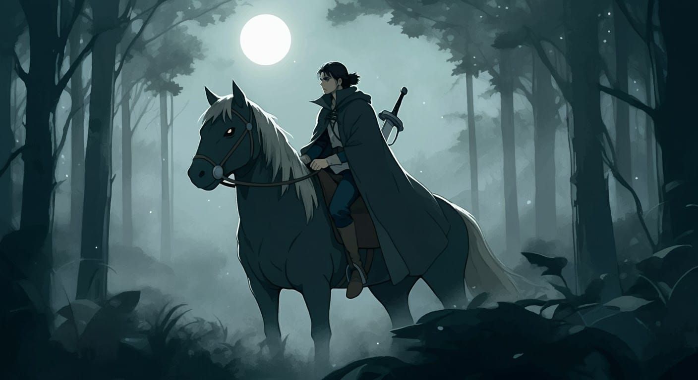 Majestic Vampire Hunter Rides into Ghibli-Inspired Moonlit F...