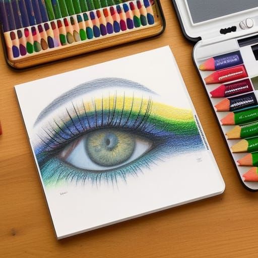 Detailed Pencil Crayon Chameleon Drawing