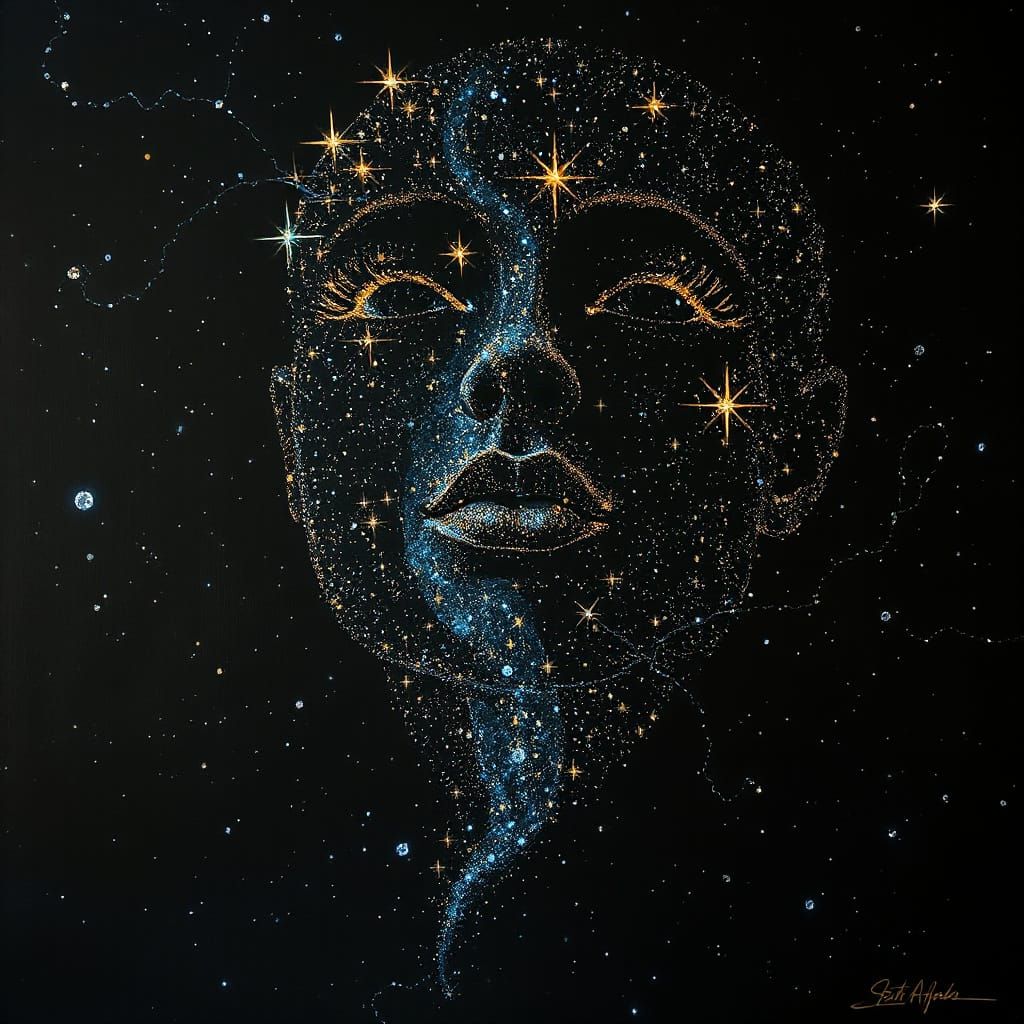 Celestial Portrait in Shimmering Starlight