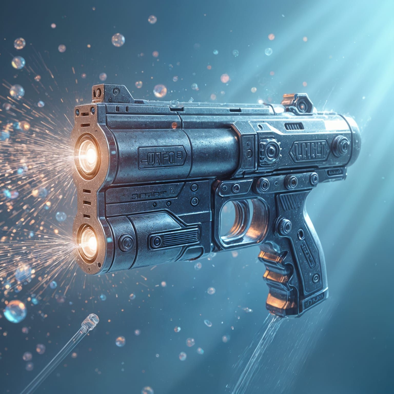 Anime Style Water Gun in Midstream Action