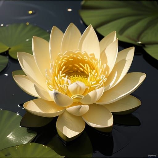 Hyperrealistic Lotus Flower in Golden Hour