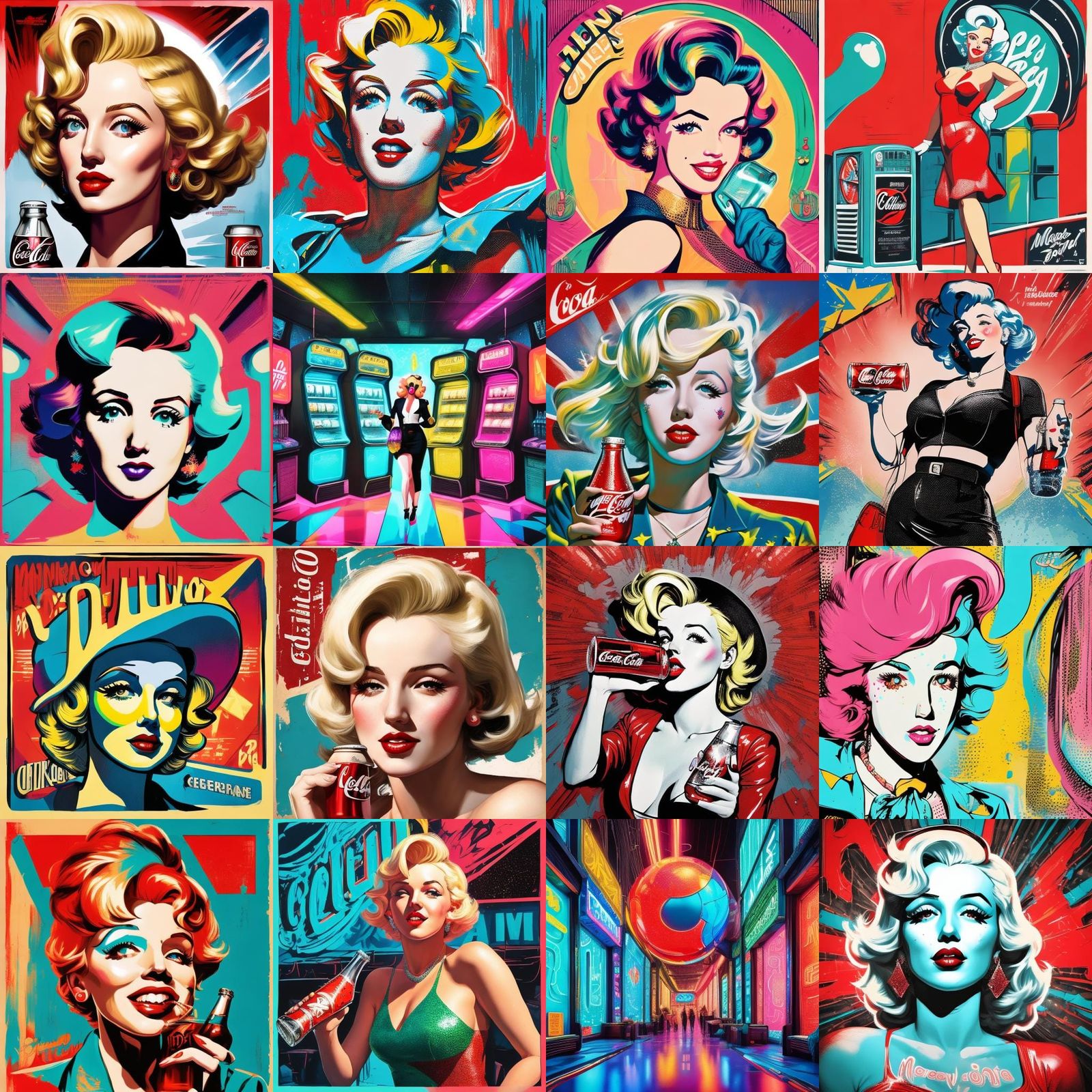 Vintage Hollywood Glamour Meets Futuristic Coke Poster