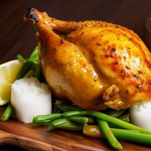 Ornate Golden Chicken, High Definition Detail