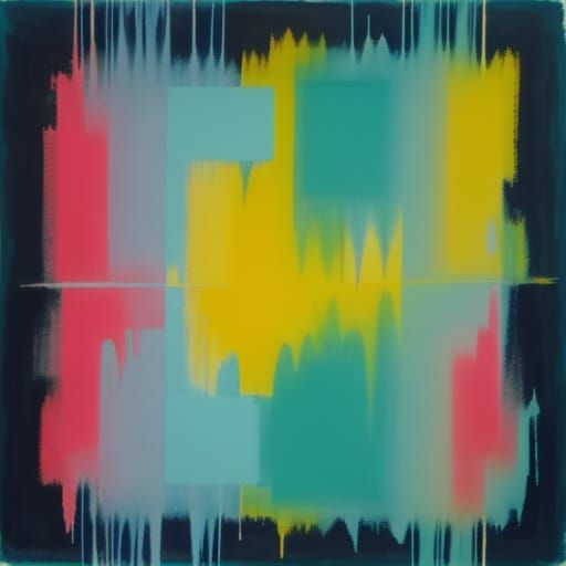 Vibrant Colorfield Painting with Bold Stripes