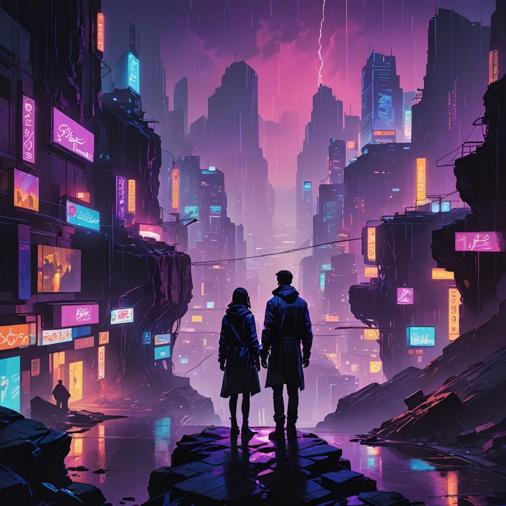 Futuristic Cityscape at Twilight, Inspired by Syd Mead