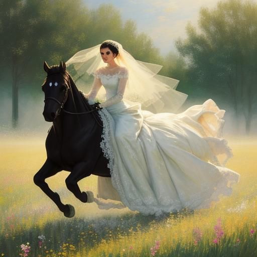 Gentle Bride in Impressionist Whimsy