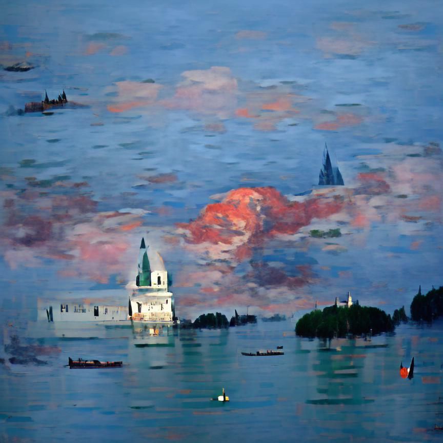 Monet's Impressionist Watercolor of San Giorgio Maggiore at....