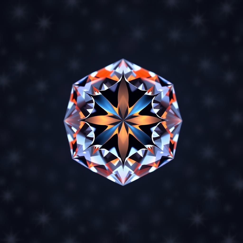 Brilliant Gemstone in Stellar Field: Macro Photography