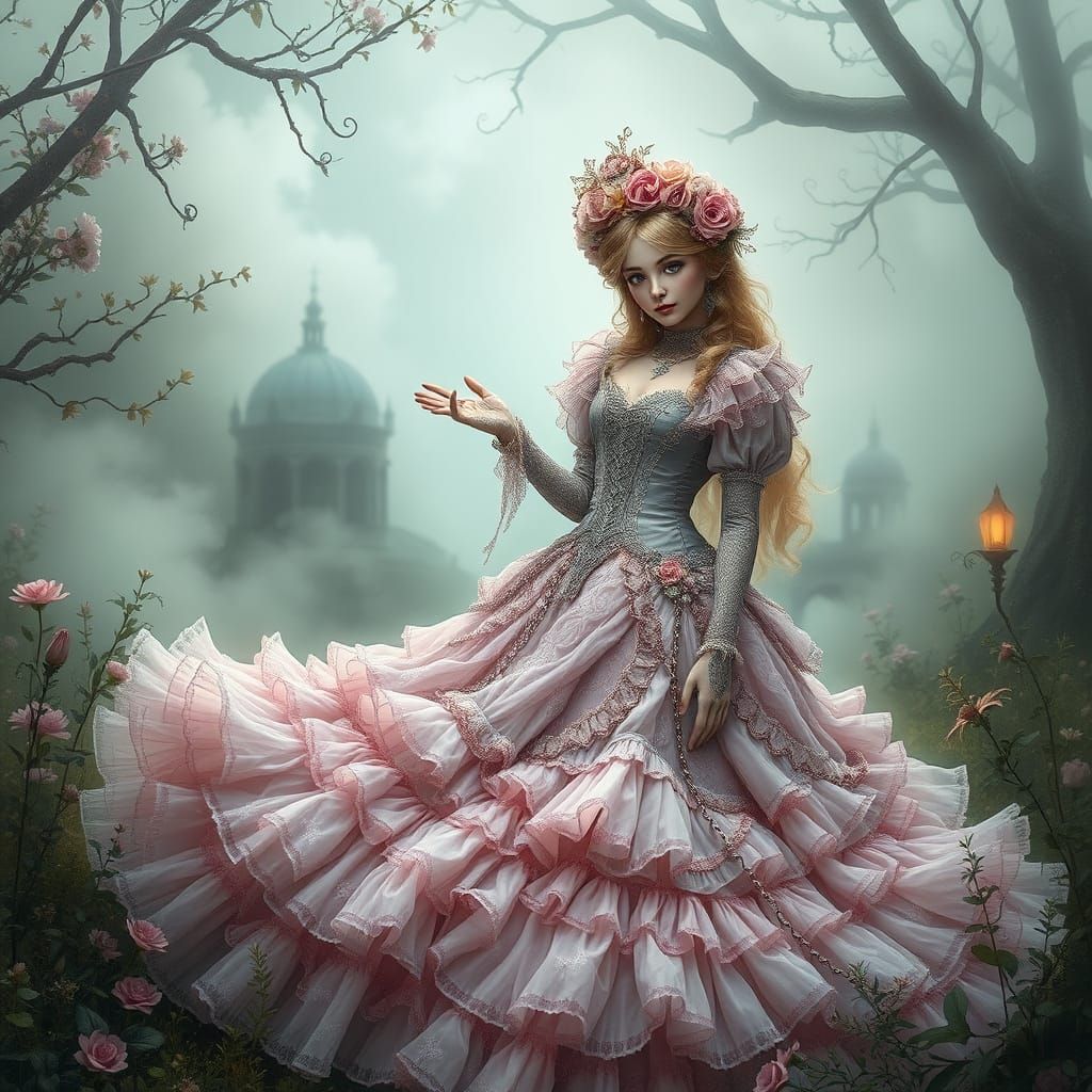 Gothic Princess in Whimsical Victorian Gown