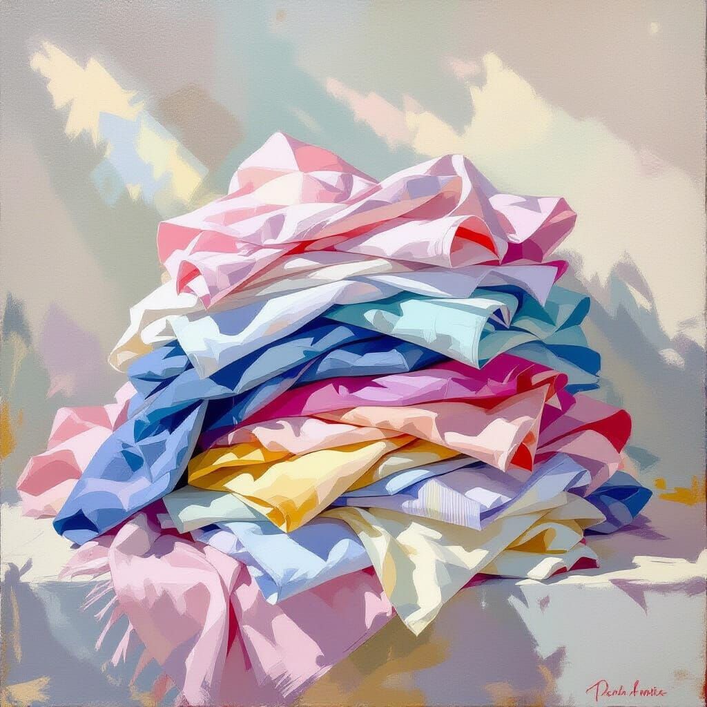 Clothes Pile with Impressionist Rococo Style