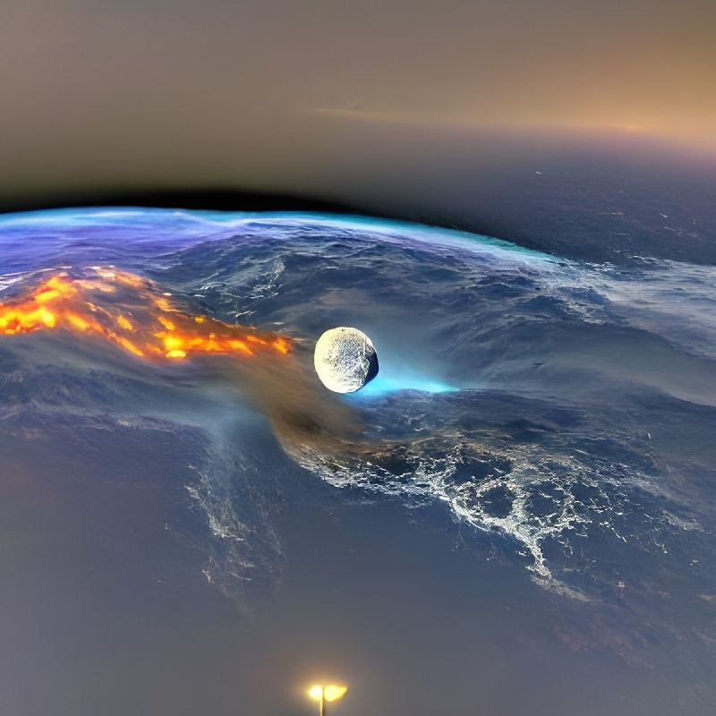 Cosmic Cataclysm: Moon Meets Earth in Catastrophic Collision