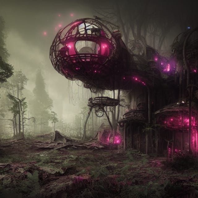 Trypophobic Forest Stalker in Abandoned Steampunk City