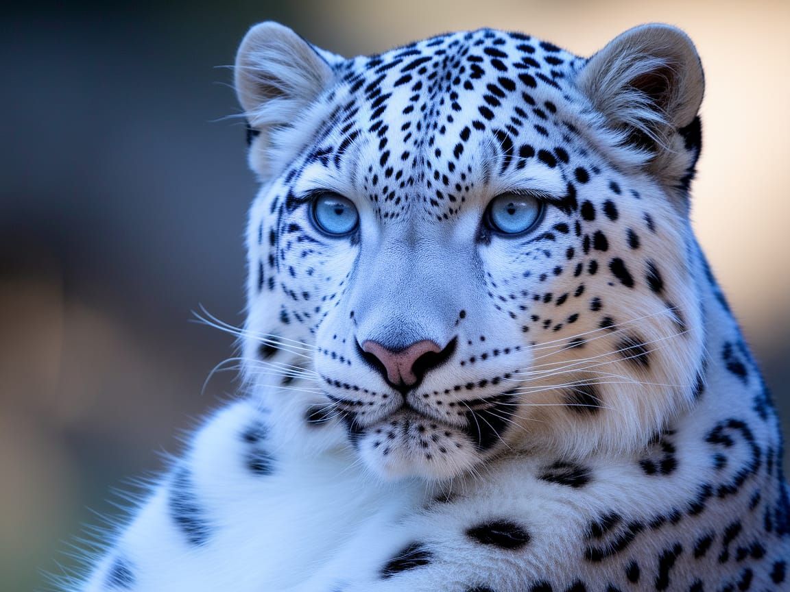 Majestic Snow Leopard with Exquisite Fur Pattern