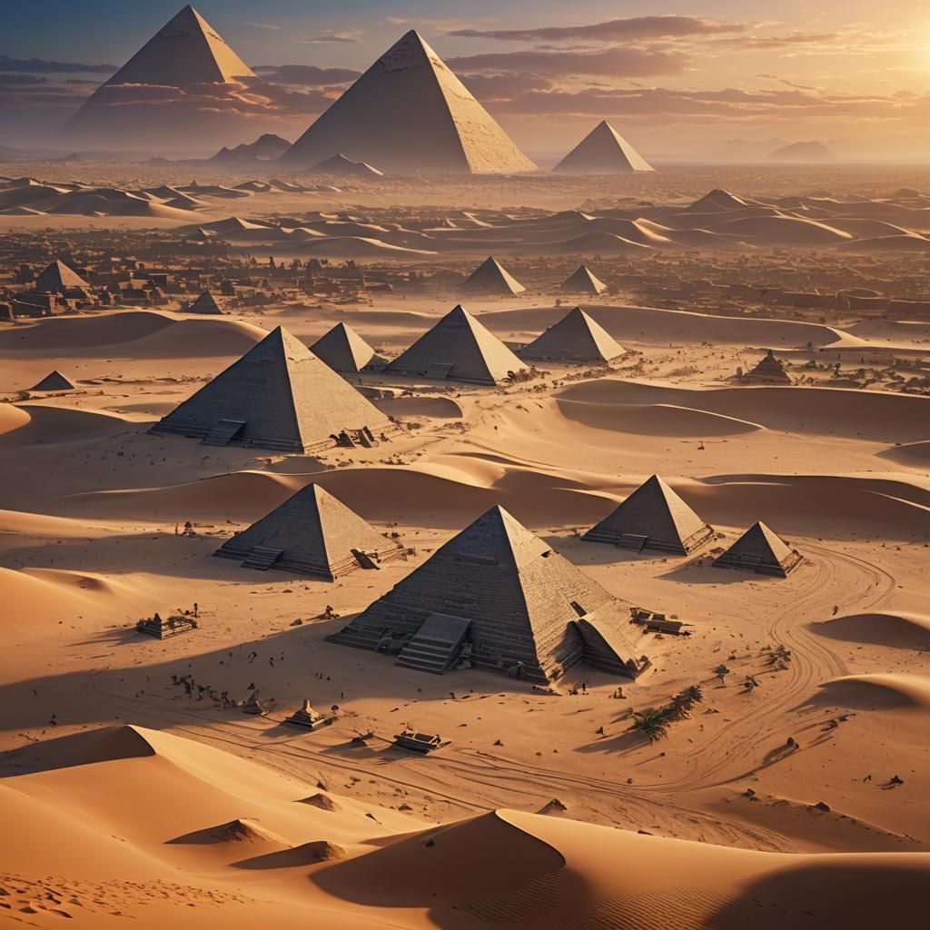 Ancient Wonders of Egypt in Vibrant Fantasy