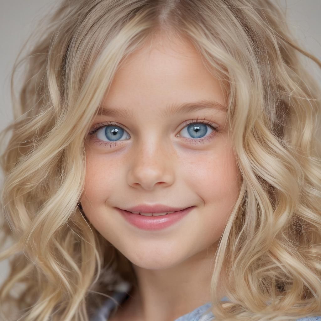 A Young Girl's Warm Smile in Soft Pastel Hues