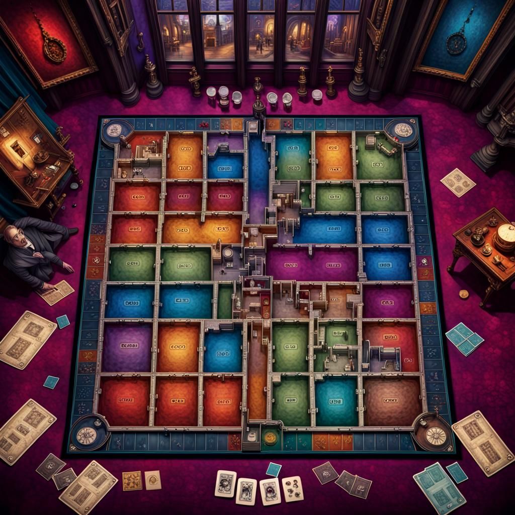 Epic Clue Board Game World in Gothic Digital Painting