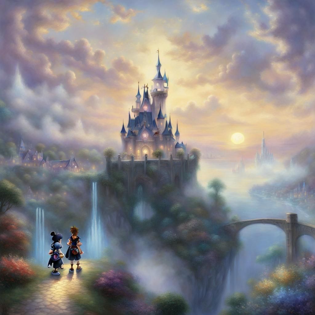Whimsical Kingdom Hearts Fantasy Realm Emanates Mysterious M...