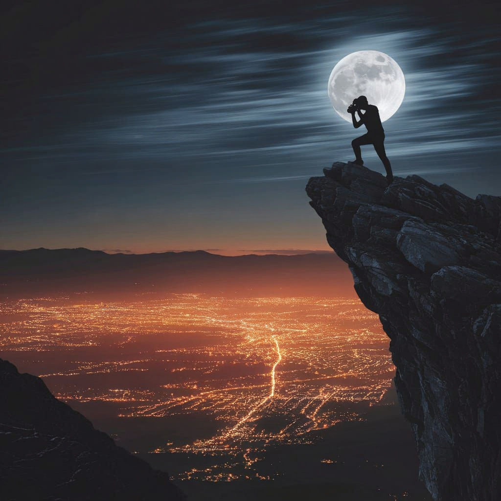 Photographer Overlooks Luminous City at Night