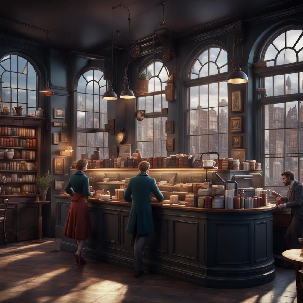Cozy Coffee Shop in Modern England