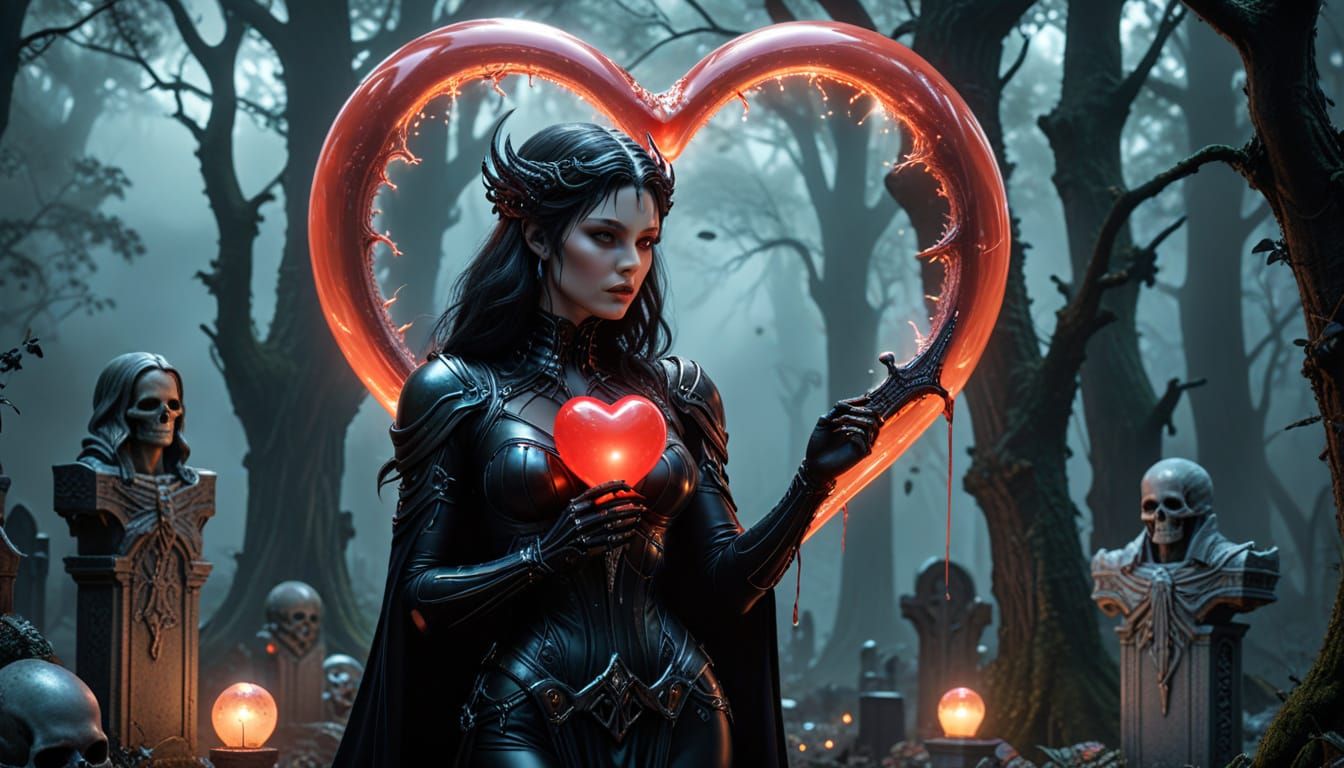 Ethereal Forest: Dark Fantasy Art with Neon Glows