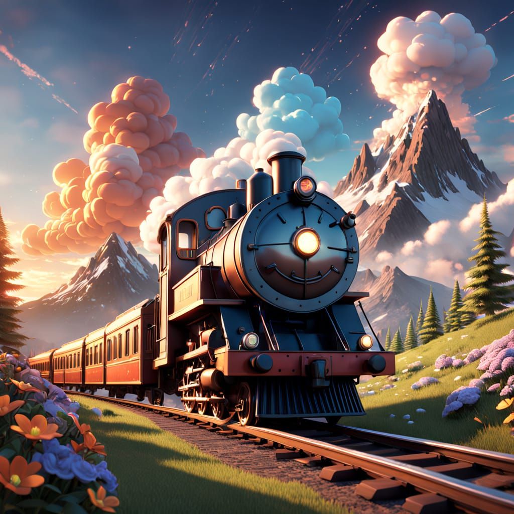 Whimsical Train Chugs Up Magic Mountain