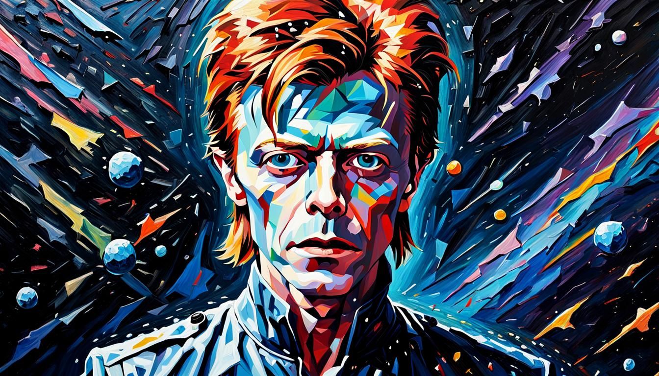 David Bowie Haunts a Neo-Impressionist Space Station in Rain...