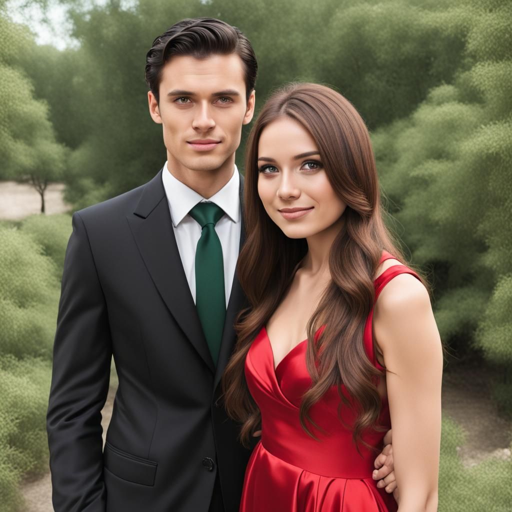 Romantic Couple in Formal Attire