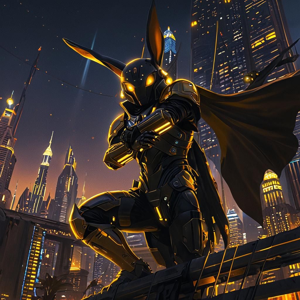 Mandalorian Rabbit Guardian of Aetherpunk Skies