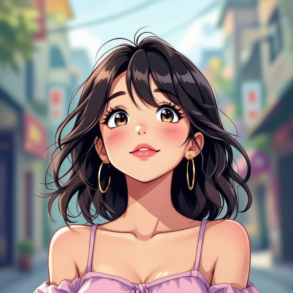 Anime Woman Happy Despite Exhaustion With Dripping Cola