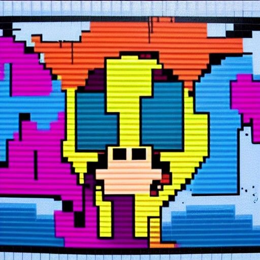 (VGA resolution, pixel art("skrat")Graffiti, wildstyle, a ma...