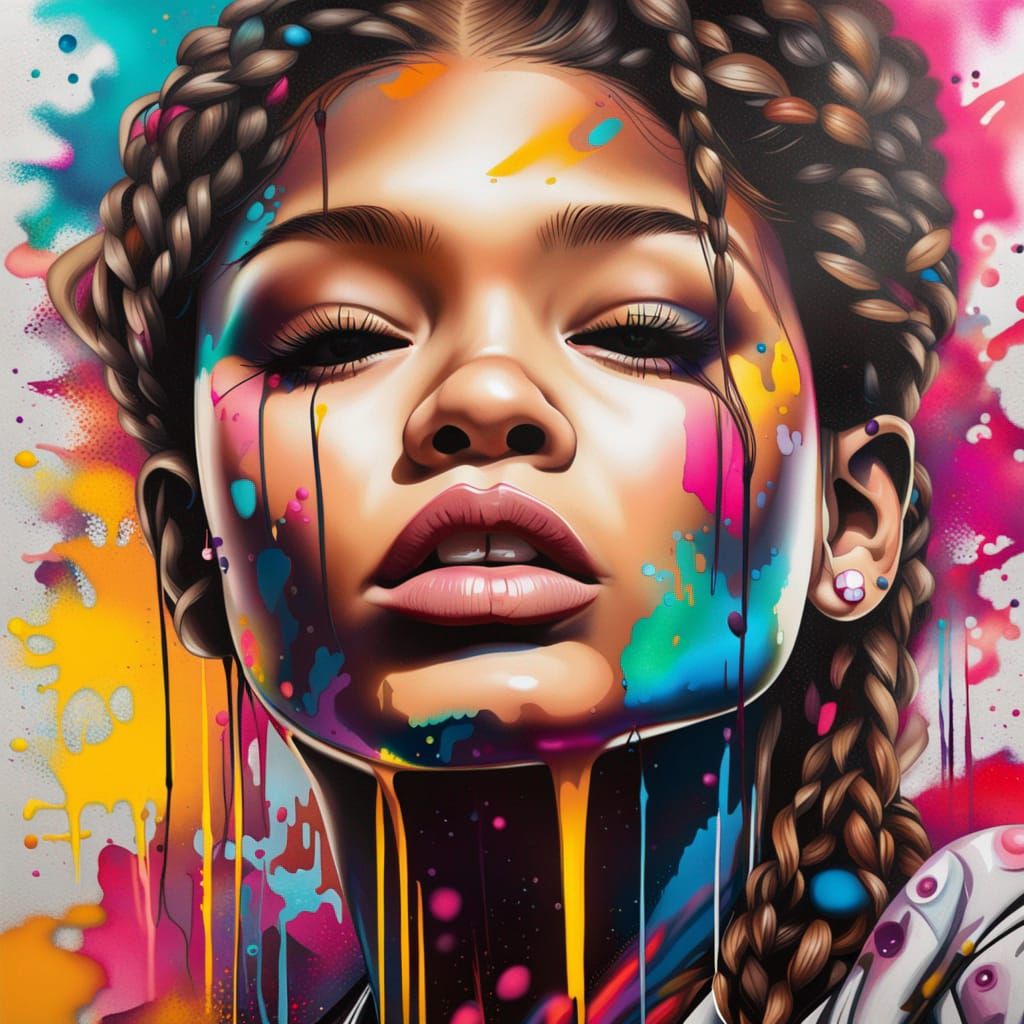 Zendaya in Vibrant Graffiti Art