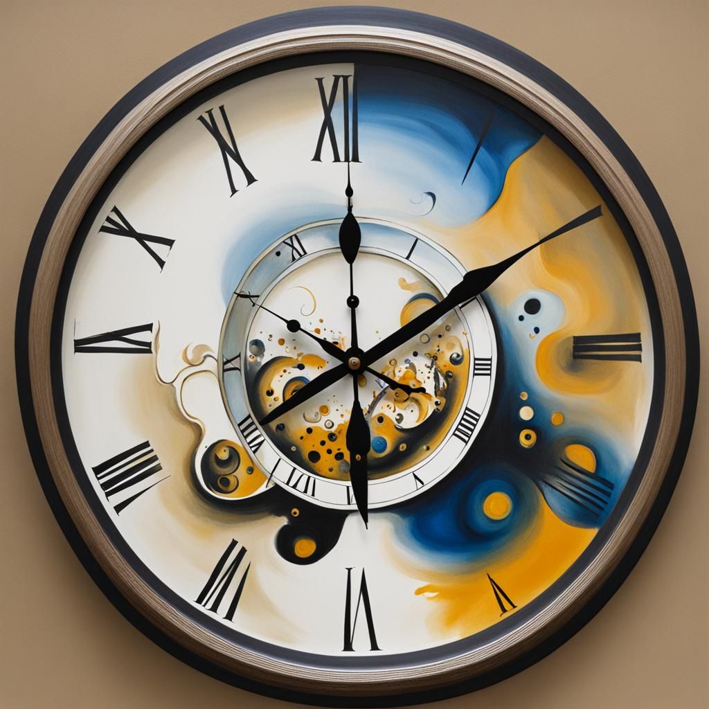 Clocks Merge in Dalí Surreal Art