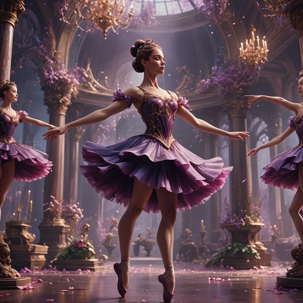 Splashy Plum Ballerina Queen in Fantastical Dance