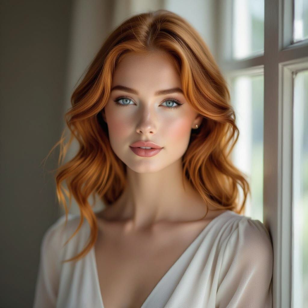 Strawberry Blonde Woman in Natural Daylight