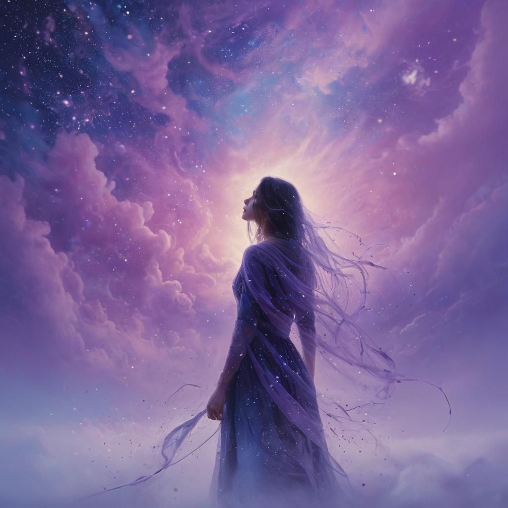 Dreamlike Woman in Vibrant, Clashing Colors