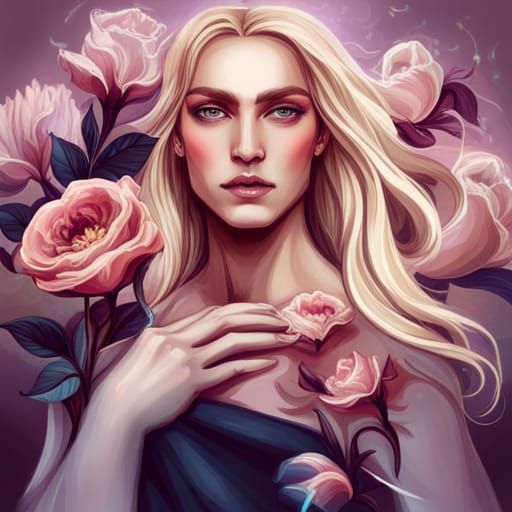 Decadent Portrait of Androgynous God in Renaissance Style