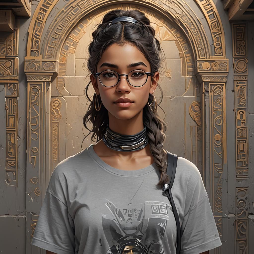 Egyptian Teenage Girl in Hyperdetailed Concept Art